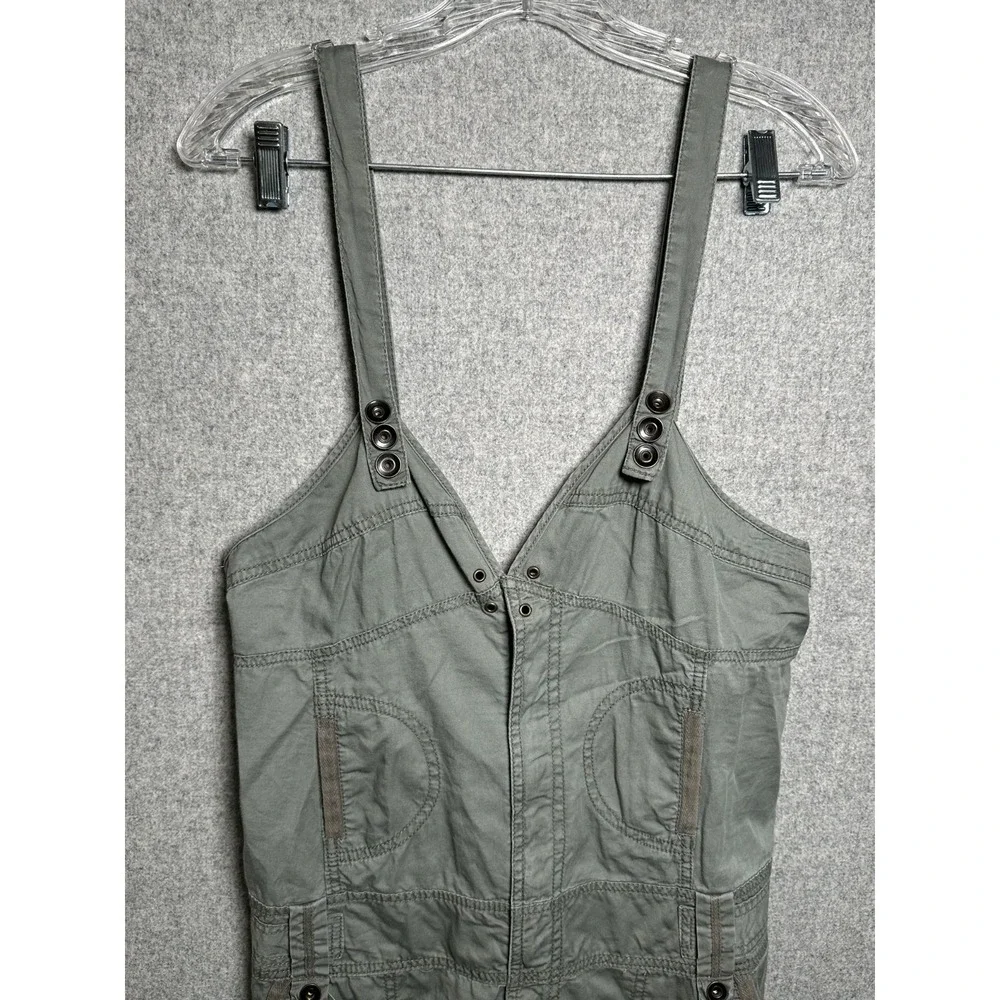 Vintage No Boundaries Juniors 11 Overalls Jumpsuit Olive Green One Piece 90s Y2K - Picture 10 of 15